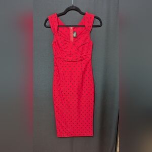 Elegant Red Polka Dot Dress